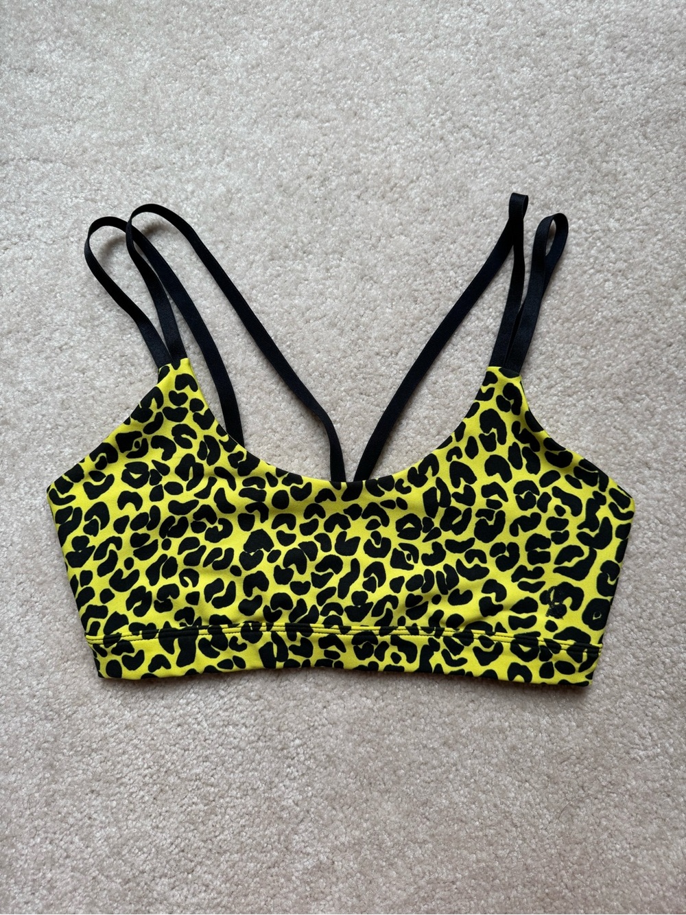 Good American Neon Cheetah Print Sports Bra - Size S